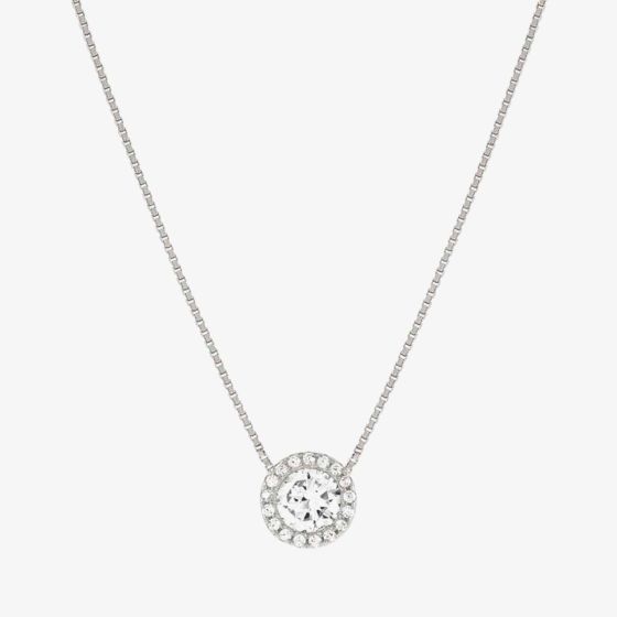 Nomination Seidivina White Rhodium Cubic Zirconia Round Cluster Pendant Necklace 241402/010
