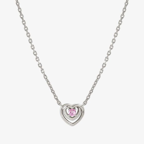 Nomination CosmicLove Silver Pink Cubic Zirconia Double Heart Necklace 241707/002