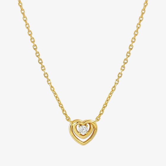 Nomination CosmicLove Gold Tone Cubic Zirconia Double Heart Necklace 241706/006