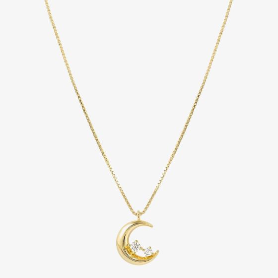 Nomination Dream Beats Gold Tone Moon Pendant Necklace 242602/024