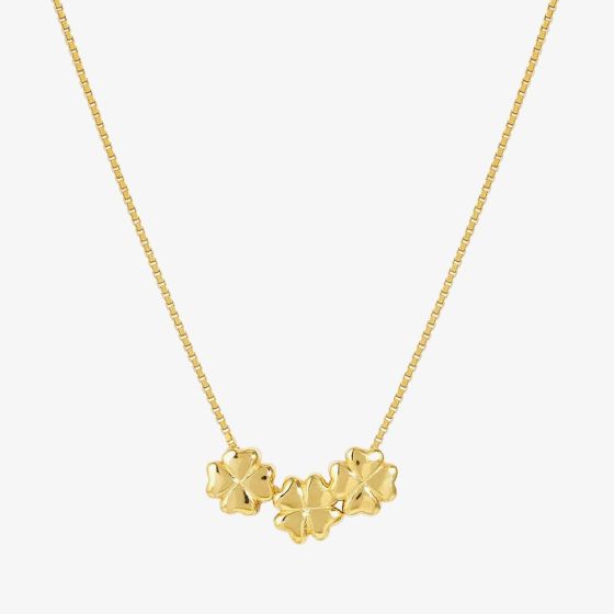 Nomination Armonica Gold Plated Three Four-Leaf Clover Necklace 241305/003