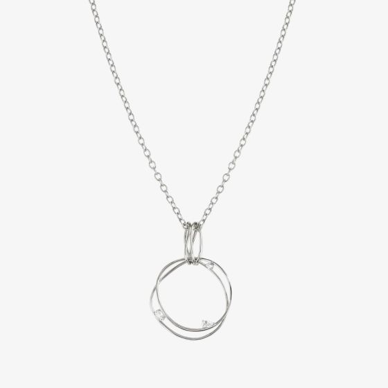 Nomination My Rebel Art Silver & Cubic Zirconia Double Circle Necklace 242821/010