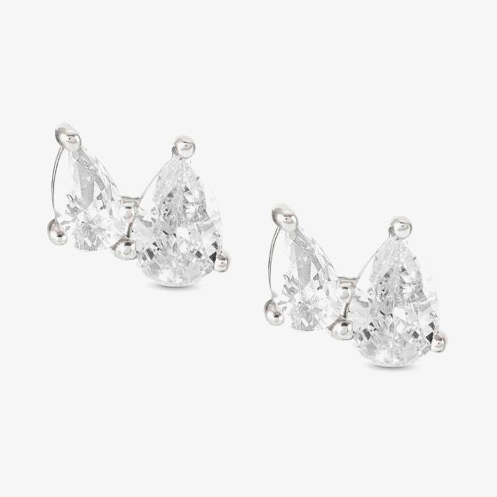 Nomination Colour Wave Sterling Silver White Pear Stud Earrings 149813/001