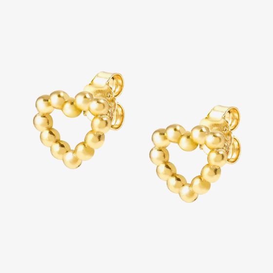 Nomination Lovecloud Gold Tone Plated Dotted Heart Stud Earrings 240506/008