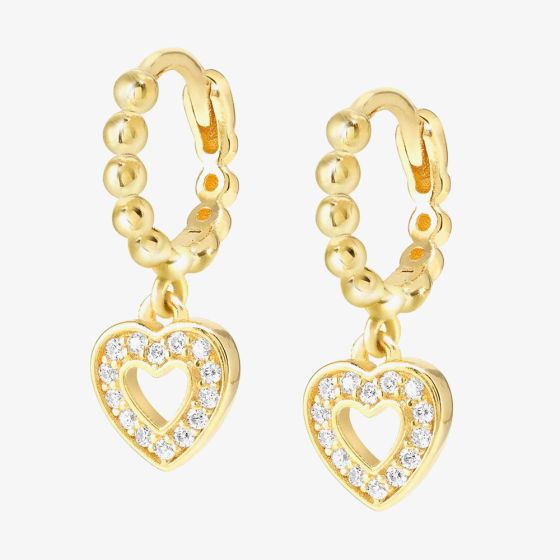 Nomination Lovecloud Gold Tone Plated Bead Hoop Heart Earrings 240507/008