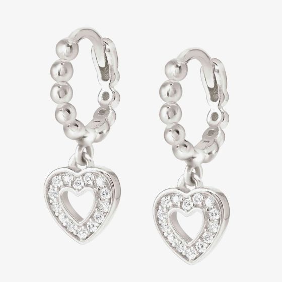 Nomination Lovecloud Sterling Silver Bead Hoop Heart Earrings 240507/009