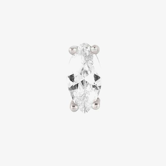 Nomination Colour Wave White Marquise Shaped Single Stud Earring 149804/008 04