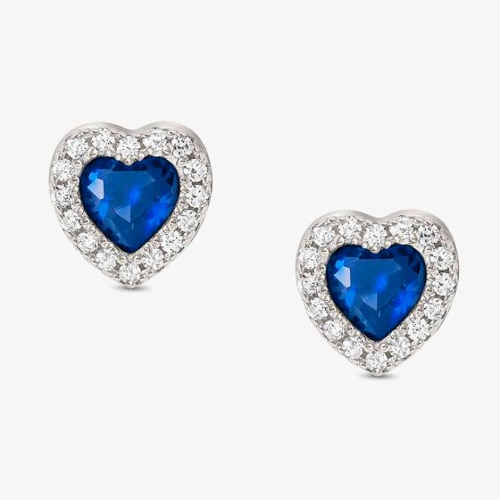 Nomination All My Love Sterling Silver Blue Heart Stud Earrings 240304/012