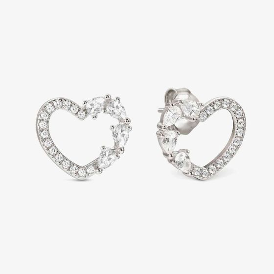 Nomination Shine Me Up Silver Multi Cut Cubic Zirconia Heart Stud Earrings 241903/003