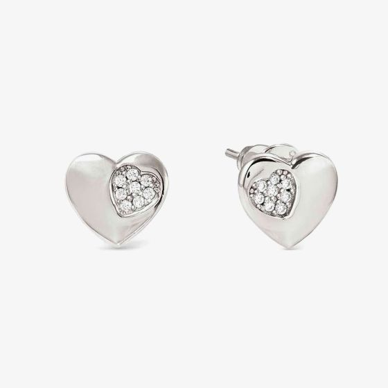 Nomination Petit Sparkle Silver Heart Stud Earrings 242304/004