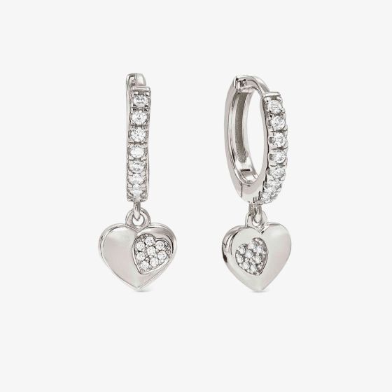 Nomination Petit Sparkle Silver Heart Huggie Hoop Earrings 242305/004
