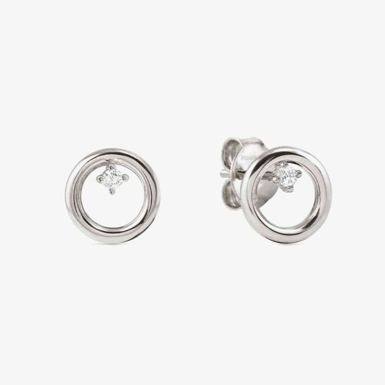 Nomination Dream Beats Silver Cubic Zirconia Circle Stud Earrings 242603/043