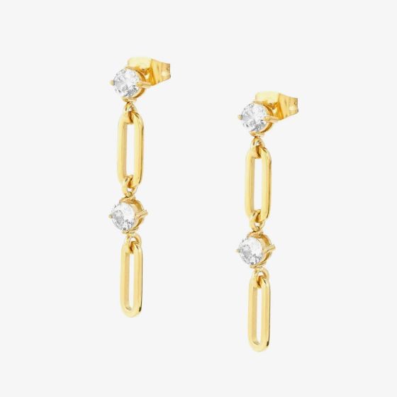 Nomination Chains Of Style Gold Plated Cubic Zirconia Drop Earrings 029404/012