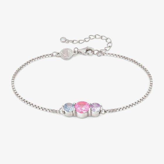 Nomination Colour Wave Sterling Silver Multicolour Three Stone Bracelet 149817/005