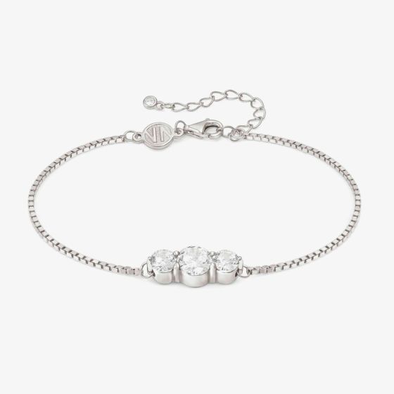 Nomination Colour Wave Sterling Silver White Three Stone Bracelet 149817/001