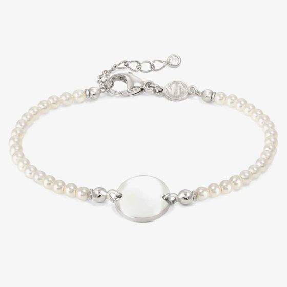 Nomination Messaggi D'Amore Engravable Round Disc Pearl Bracelet 241201/016