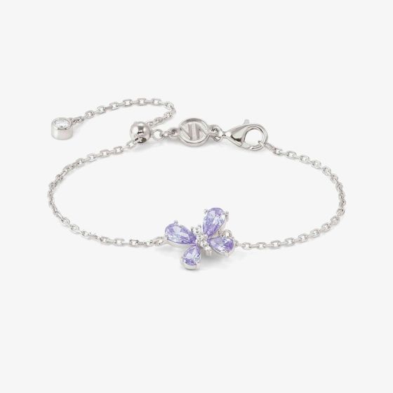 Nomination Shine Me Up Silver Lilac & White Cubic Zirconia Butterfly Bracelet 241901/006