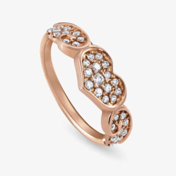 Nomination Angel Rose Gold Plated Sparkling Flying Heart Ring 145380/011