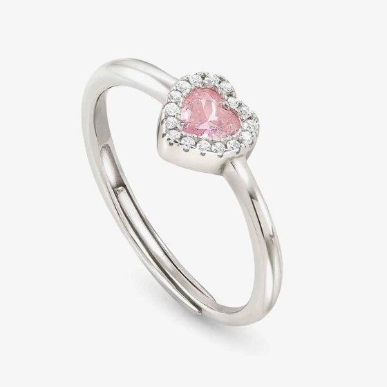Nomination All My Love Sterling Silver Pink Heart Halo Adjustable Ring 240300/002