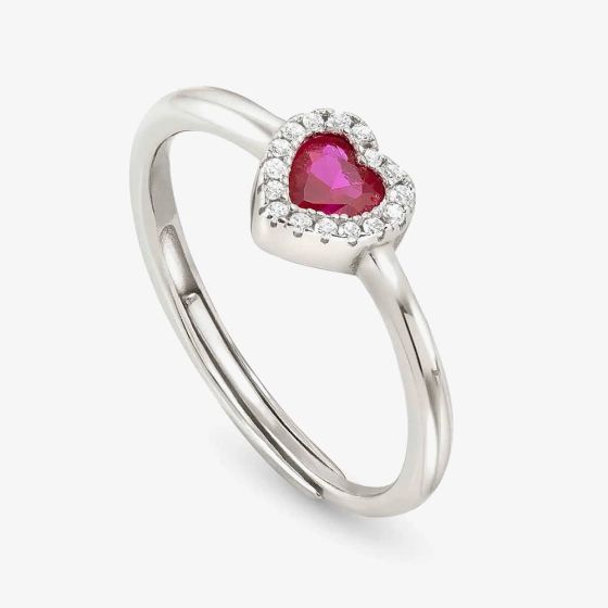 Nomination All My Love Sterling Silver Red Heart Halo Adjustable Ring 240300/006