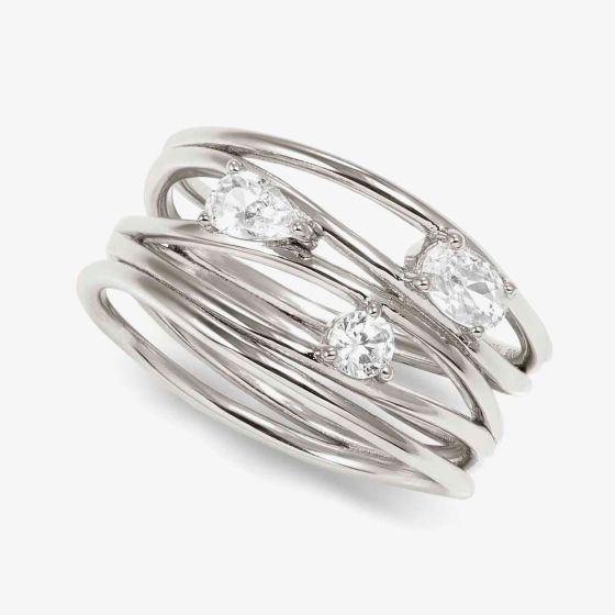 Nomination My Rebel Art Silver Cubic Zirconia Multi Wave Ring 242802