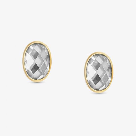 Nomination Oval Gold Cubic Zirconia Stud Earrings 027841/010