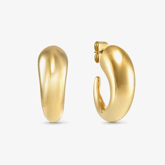 Nomination Ecclettica Gold Tone Stainless Steel Curve Hoop Earrings 134318/012