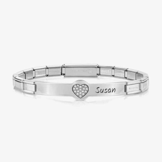 Nomination Trendsetter Stainless Steel & Cubic Zirconia Heart Bracelet 021133/022