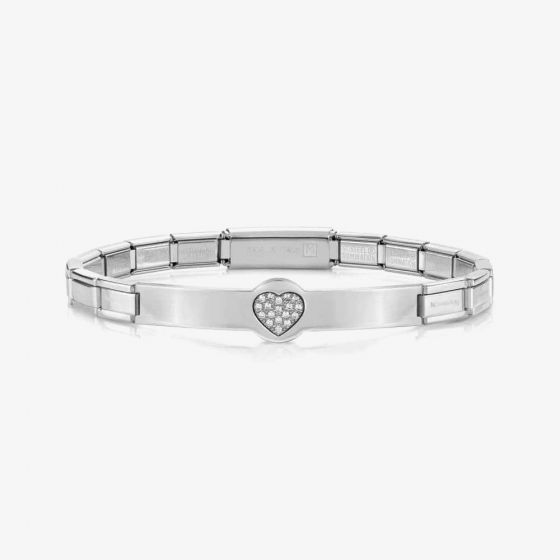 Nomination Trendsetter Stainless Steel & Cubic Zirconia Heart Bracelet 021133/022