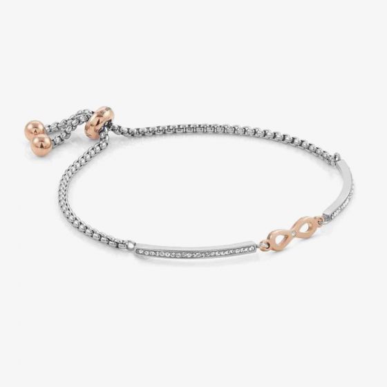 Nomination Milleluci Rose Gold Finish Infinity Toggle Pavé Half Bangle 028004/024