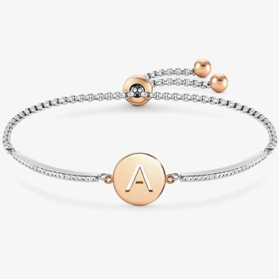 Nomination Milleluci Two-Tone Initial A Half Bangle Toggle Bracelet 028007/001