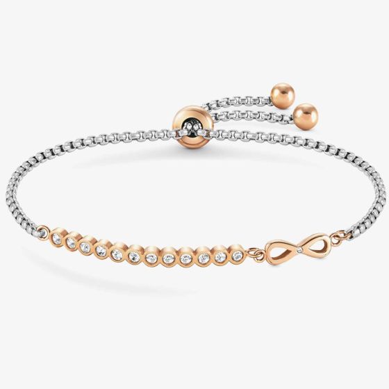 Nomination Milleluci Two-Tone Cubic Zirconia Infinity Toggle Bracelet 028009/024