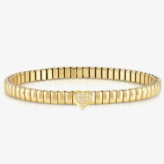 Nomination XTE Life Gold Finish Stainless Steel Cubic Zirconia Heart Bracelet 046011/004