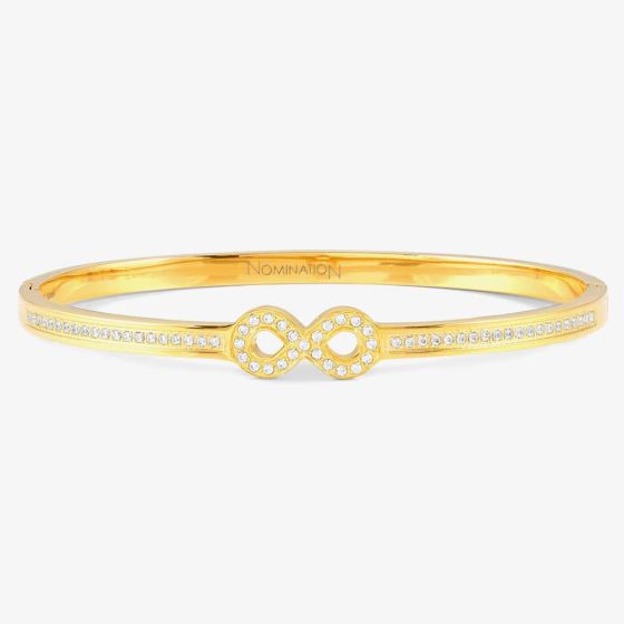 Nomination Pretty Bangles Gold Plated Cubic Zirconia Infinity Bangle 029501/067