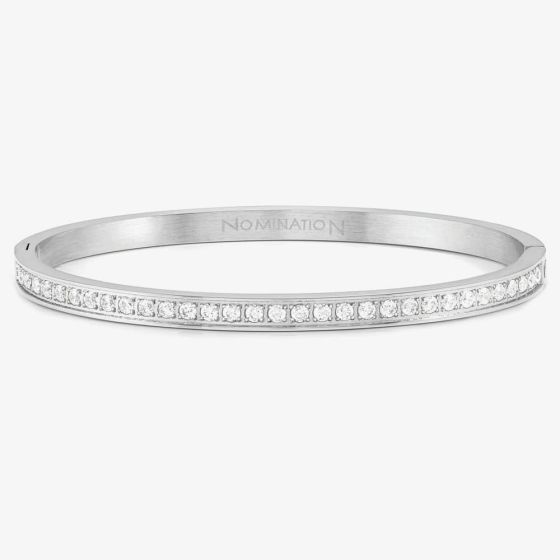 Nomination Pretty Bangles Pave Half Set White Cubic Zirconia Bangle 029505/001
