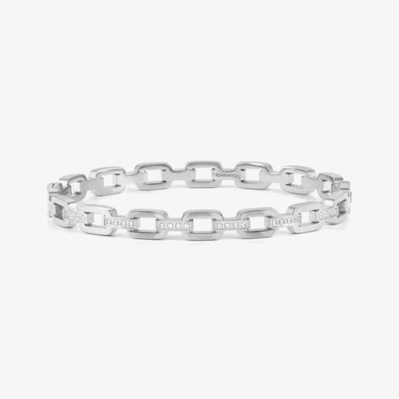 Nomination Pretty Bangles Silver Tone Cubic Zirconia Chain Link Bangle 029515/001