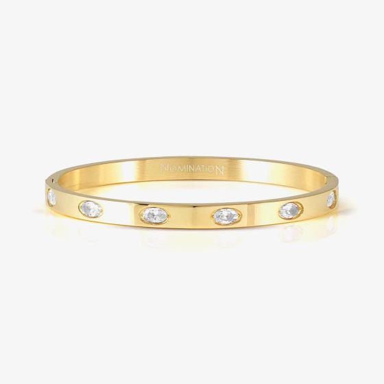 Nomination Pretty Bangles Medium Gold Tone Oval Cubic Zirconia Bangle 029516/020