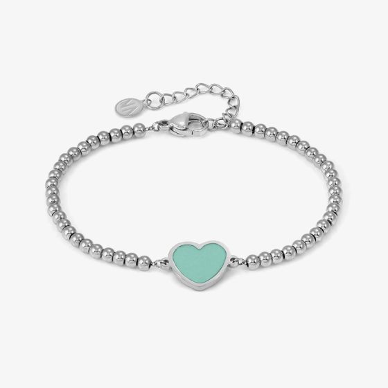 Nomination Emosfere Silver Mint Enamel Ball Bead Bracelet 134200/002