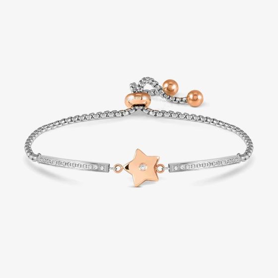 Nomination Milleluci Silver & Rose Gold Star Toggle Bracelet 028017/023