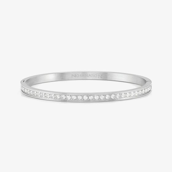 Nomination Pretty Bangles Stainless Steel Cubic Zirconia Channel Medium Bangle 029513/001