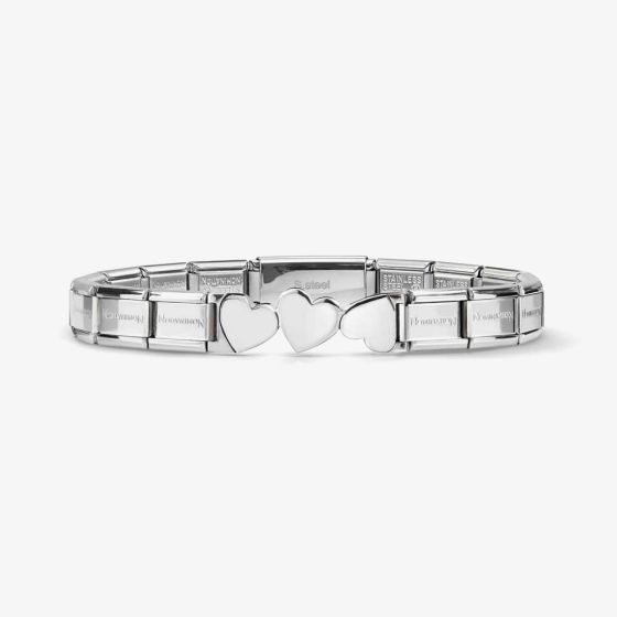 Nomination Trendsetter Stainless Steel Three Heart Bracelet 021158/081
