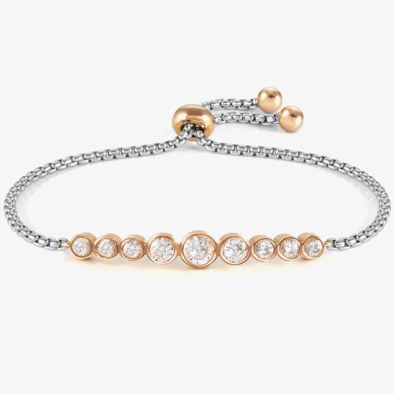 Nomination Milleluci Colour Stainless Steel White Crystal Circles Bracelet 028010/010