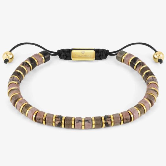 Nomination InstinctStyle Gold Finish Stainless Steel Rhodocrosite Bracelet 027927/087