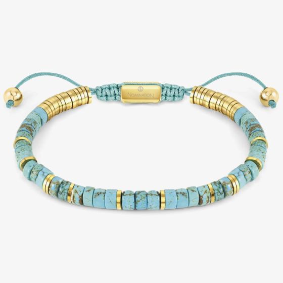 Nomination InstinctStyle Gold Finish Stainless Steel Turquoise Bracelet 027925/033
