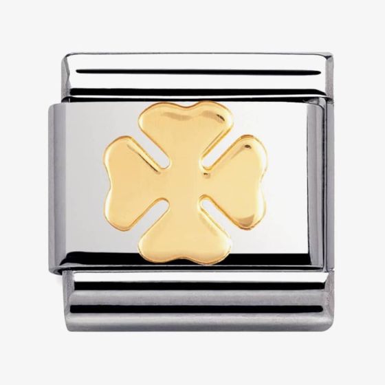 Nomination CLASSIC Gold Good Luck 4 Leaf Clover Charm 030115/06