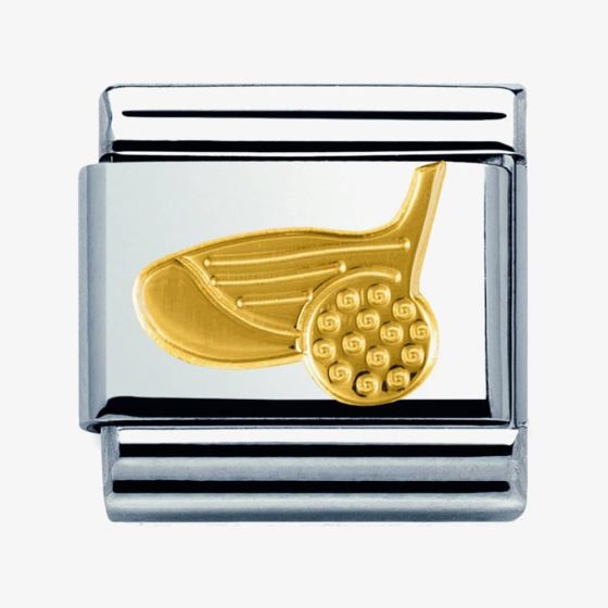 Nomination CLASSIC Gold Sports Golf Ball and Club Charm 030106/24