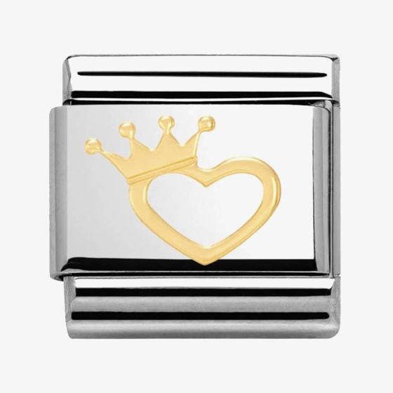 Nomination CLASSIC Gold Love Heart With Crown Charm 030116/17