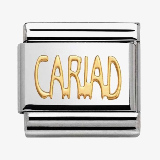Nomination CLASSIC Gold Writings Cariad Charm 030107/20