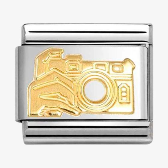 Nomination CLASSIC Stainless Steel & 18ct Yellow Gold Camera Charm 030108/17