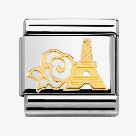 Nomination CLASSIC Gold Madame Monsieur Rose Eiffel Tower Charm 030162/18